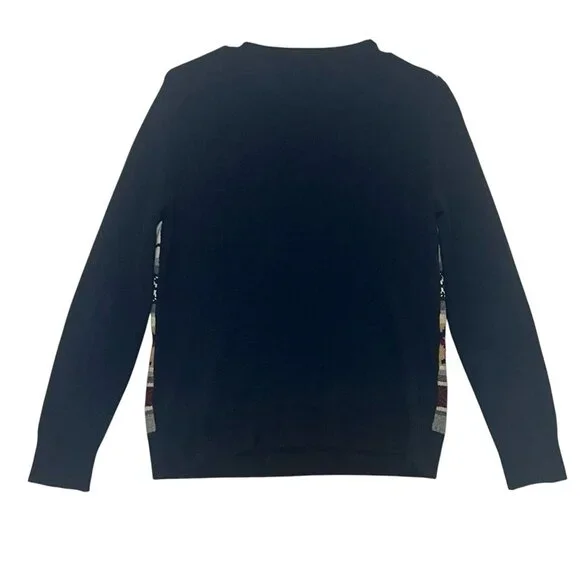 J CREW Women’s 100% Wool Fair Isle Stripe Sweater Medium Size Blue Rhinestone - Picture 2 of 9